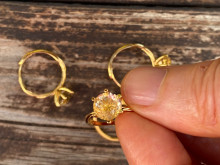 Andara Diamond Faceted Gold Stone Ring